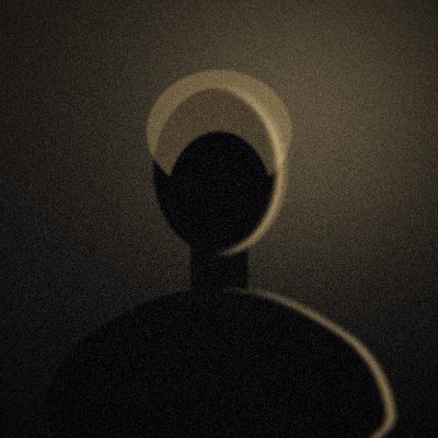 Portrait illustré, silhouette abstraite sur fond doré