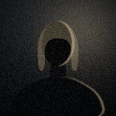 Portrait illustré, silhouette abstraite sur fond gris bleuté