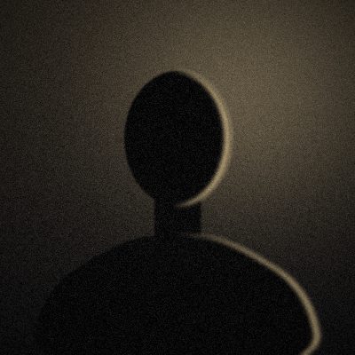Portrait illustré, silhouette abstraite sur fond ambré